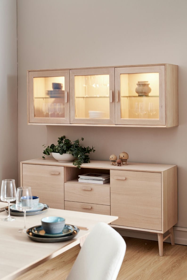 Sideboard mit 2 Türen - 160 cm breit - Eiche bianco - FURNHOUSE