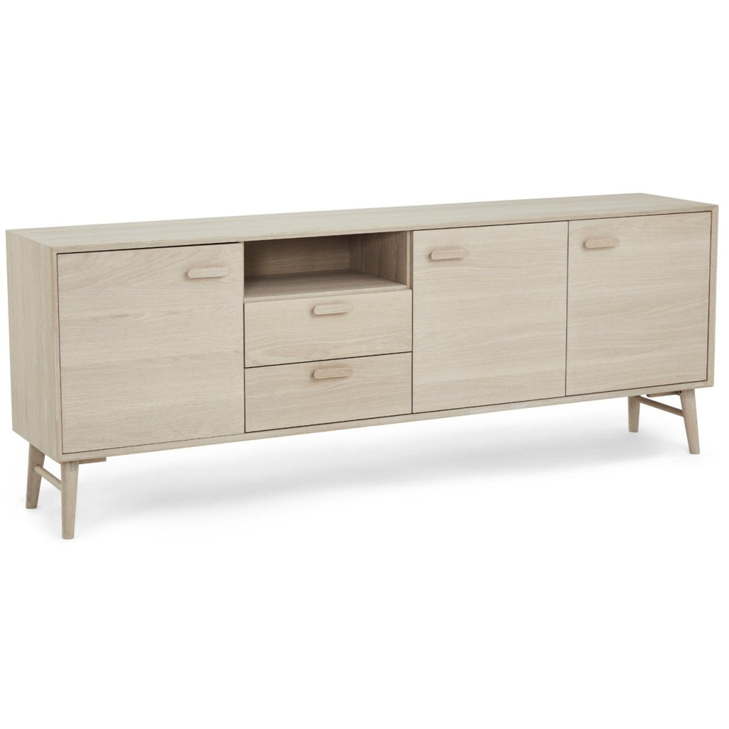Porto Sideboard mit 3 Türen - 212 cm breit - Eiche Weiß geöltes - FURNHOUSE