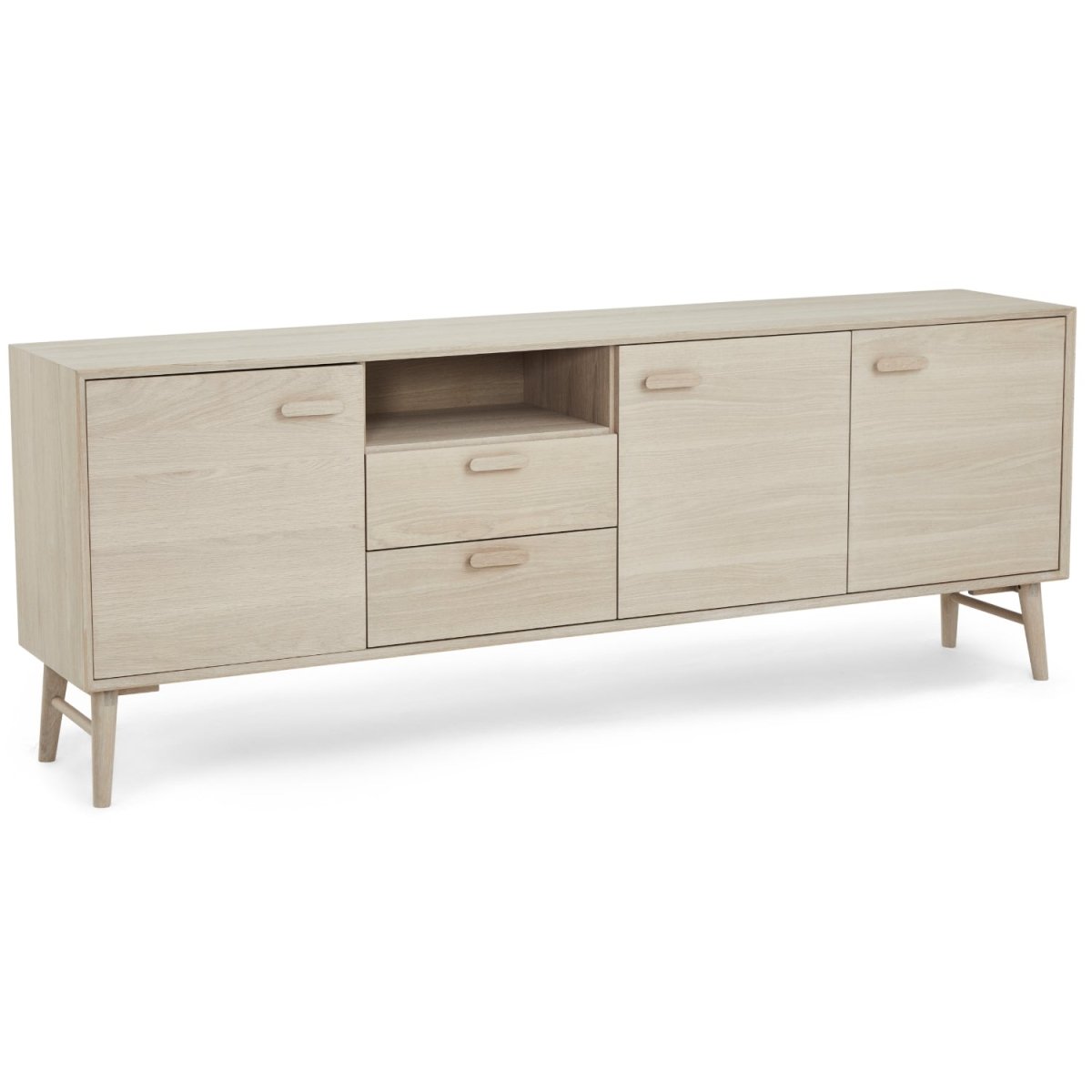 Porto Sideboard mit 3 Türen - 212 cm breit - Eiche Weiß geöltes - FURNHOUSE
