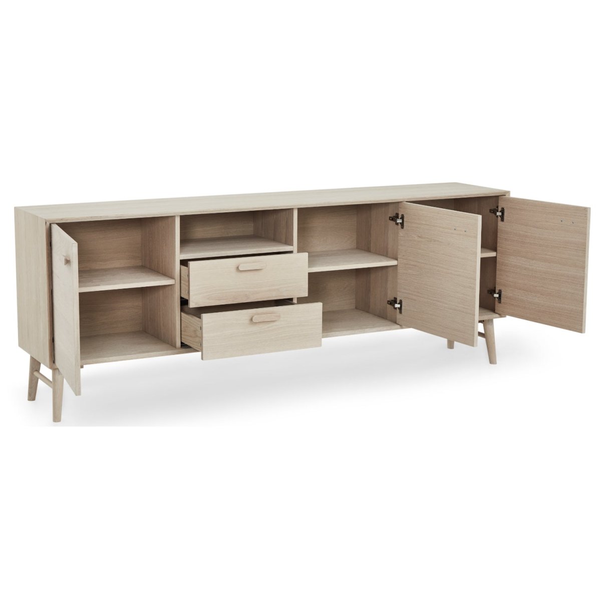 Porto Sideboard mit 3 Türen - 212 cm breit - Eiche Weiß geöltes - FURNHOUSE