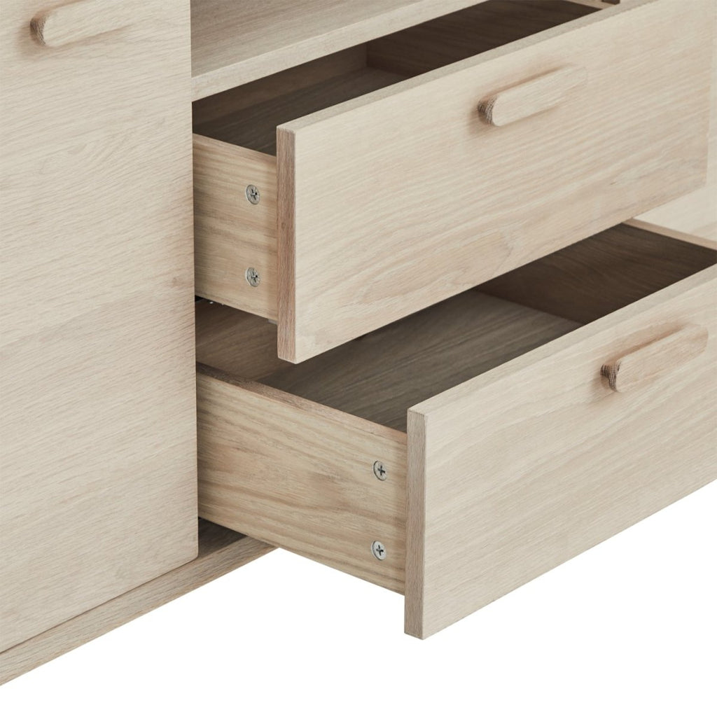 Porto Sideboard mit 3 Türen - 212 cm breit - Eiche Weiß geöltes - FURNHOUSE