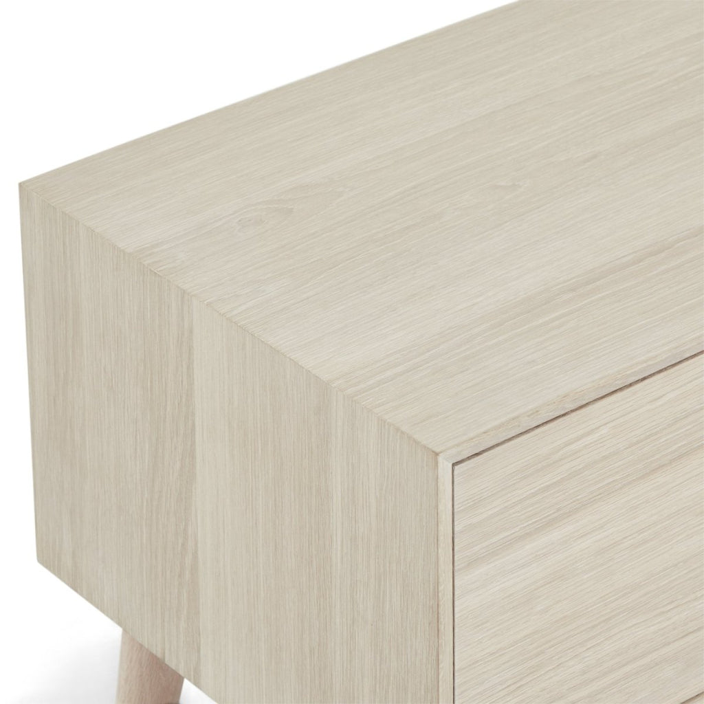 Porto TV-Tisch mit 2 Türen - 160 cm breit - Eiche Weiß geöltes - FURNHOUSE