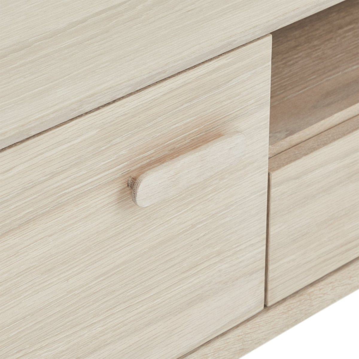 Porto TV-Tisch mit 2 Türen - 160 cm breit - Eiche Weiß geöltes - FURNHOUSE