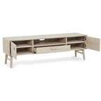 Porto TV-Tisch mit 2 Türen - 160 cm breit - Eiche Weiß geöltes - FURNHOUSE