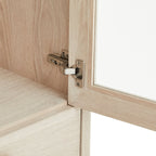 Porto Vitrine mit LED-Beleuchtung - 110 cm breit - Eiche Weiß geöltes - FURNHOUSE