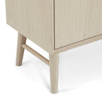 Porto Vitrine mit LED-Beleuchtung - 110 cm breit - Eiche Weiß geöltes - FURNHOUSE