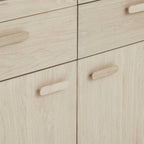 Porto Vitrine mit LED-Beleuchtung - 110 cm breit - Eiche Weiß geöltes - FURNHOUSE