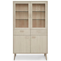 Vitrine Porto 110 cm Eiche bianco von vorne