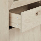 Porto Vitrine mit LED-Beleuchtung - 110 cm breit - Eiche Weiß geöltes - FURNHOUSE