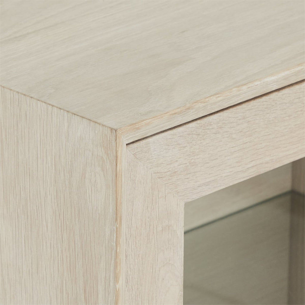 Porto Wandschrank mit LED-Beleuchtung - 160 cm breit - Eiche Weiß geöltes - FURNHOUSE