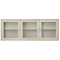 Wandschrank mit LED-Beleuchtung - 160 cm breit - Eiche bianco - FURNHOUSE