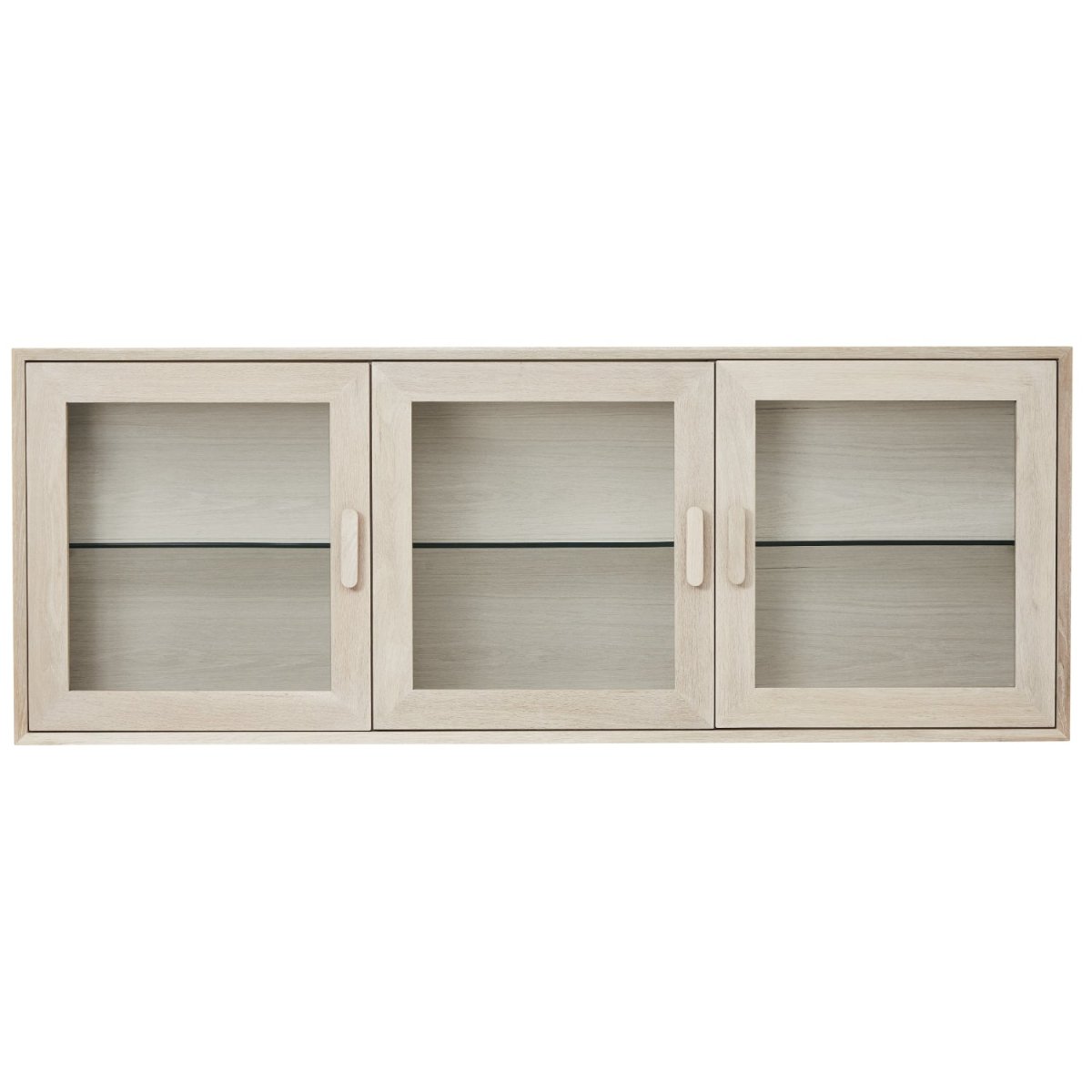 Porto Wandschrank mit LED-Beleuchtung - 160 cm breit - Eiche Weiß geöltes - FURNHOUSE