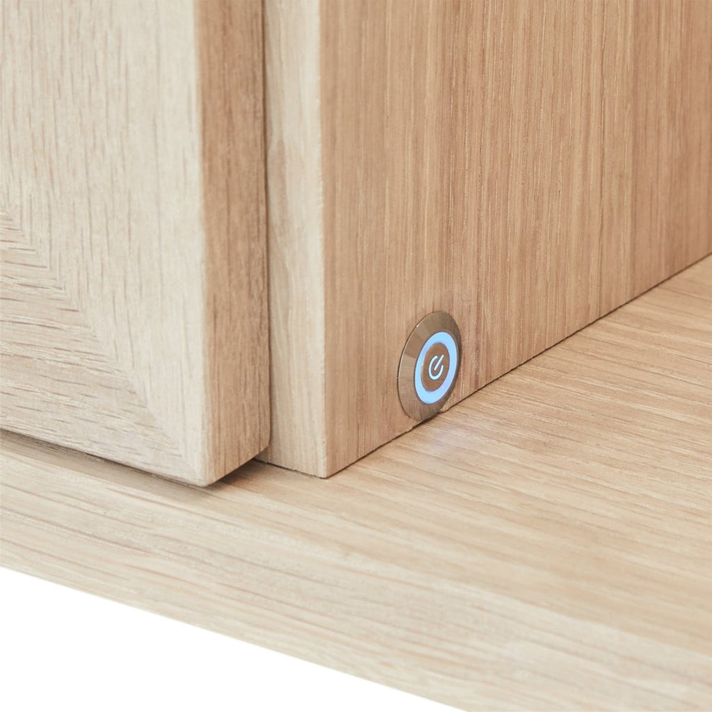 Porto Wandschrank mit LED-Beleuchtung - 160 cm breit - Eiche Weiß geöltes - FURNHOUSE