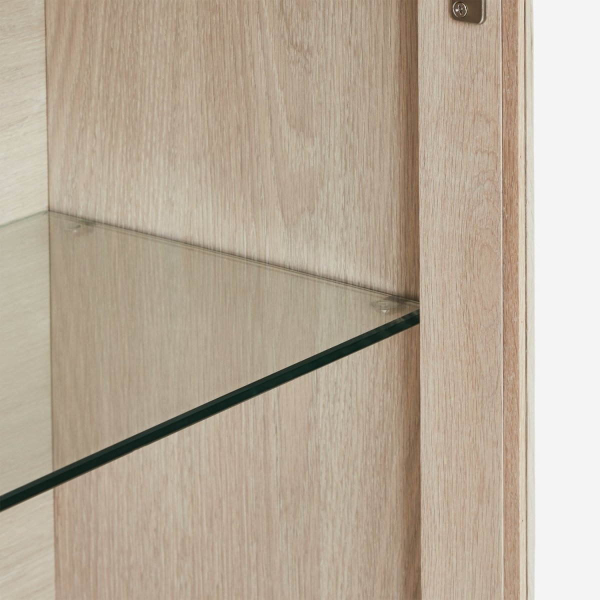 Porto Wandschrank mit LED-Beleuchtung - 160 cm breit - Eiche Weiß geöltes - FURNHOUSE