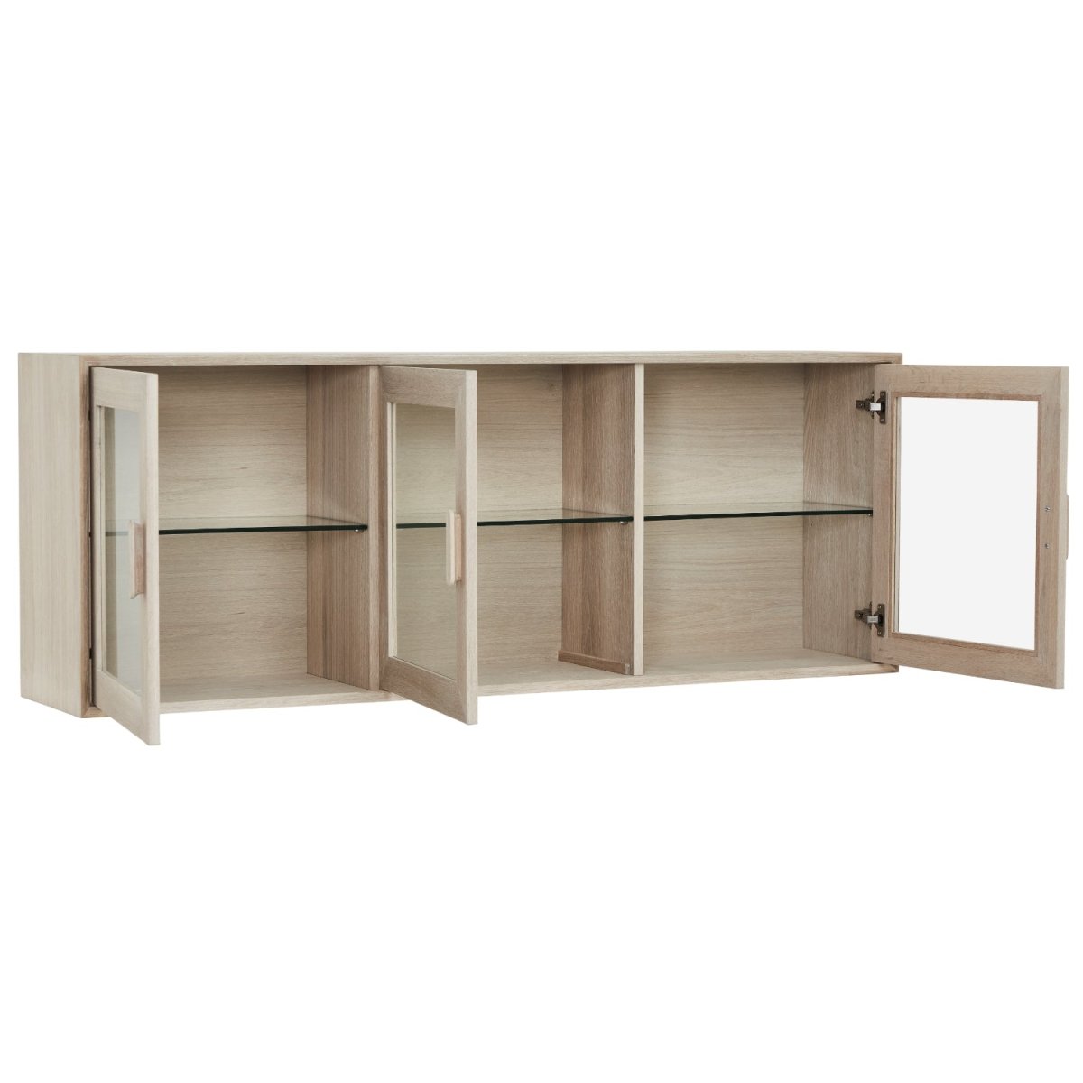 Porto Wandschrank mit LED-Beleuchtung - 160 cm breit - Eiche Weiß geöltes - FURNHOUSE