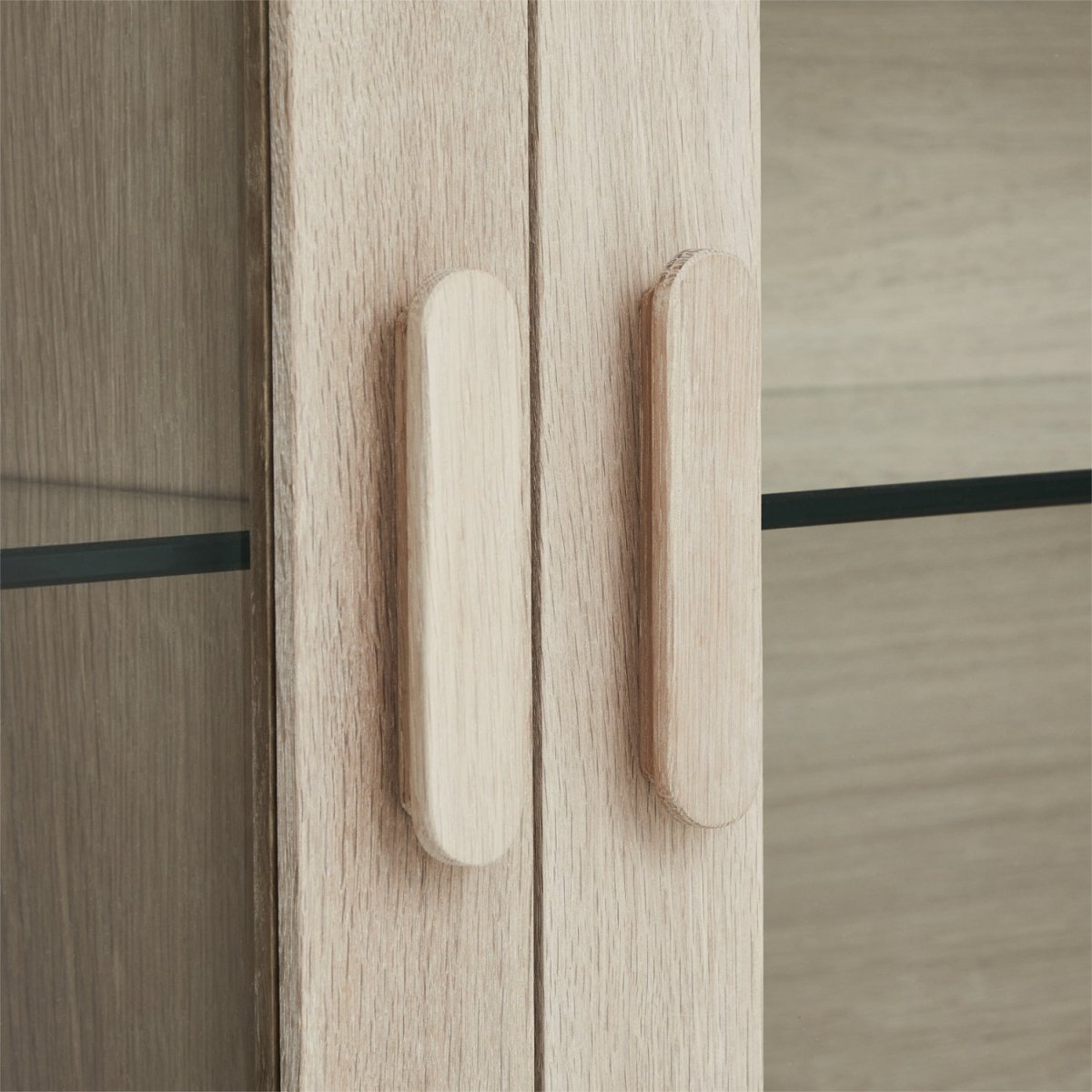 Porto Wandschrank mit LED-Beleuchtung - 160 cm breit - Eiche Weiß geöltes - FURNHOUSE