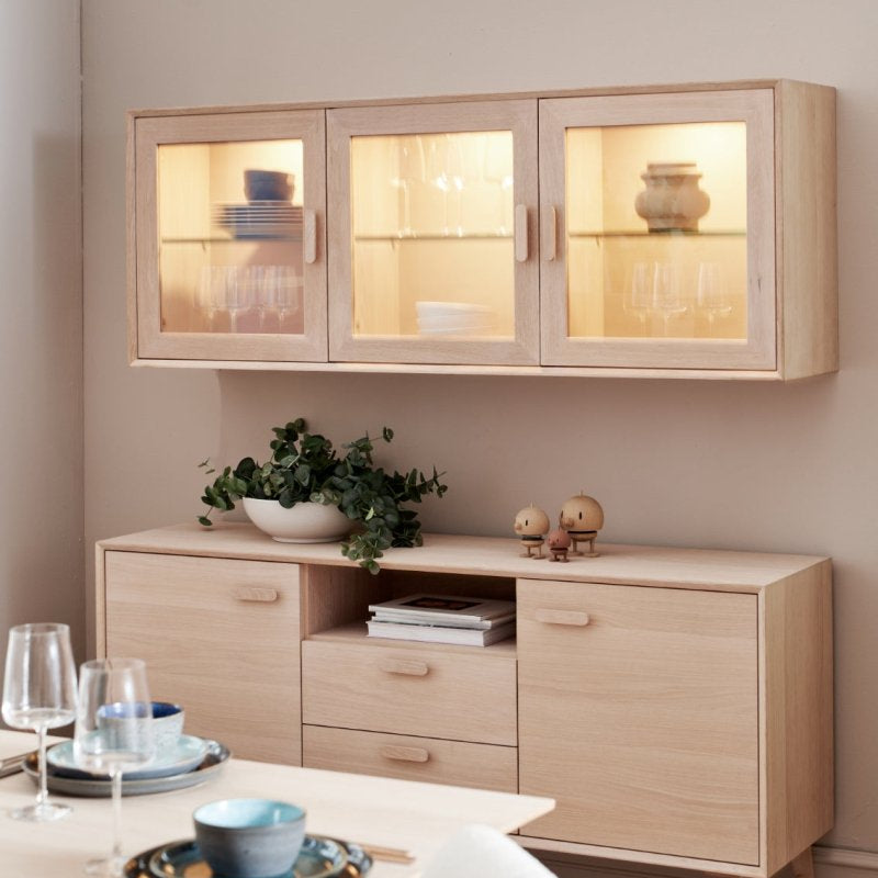 Wandschrank Porto 160 cm Eiche bianco im Wohnbereich