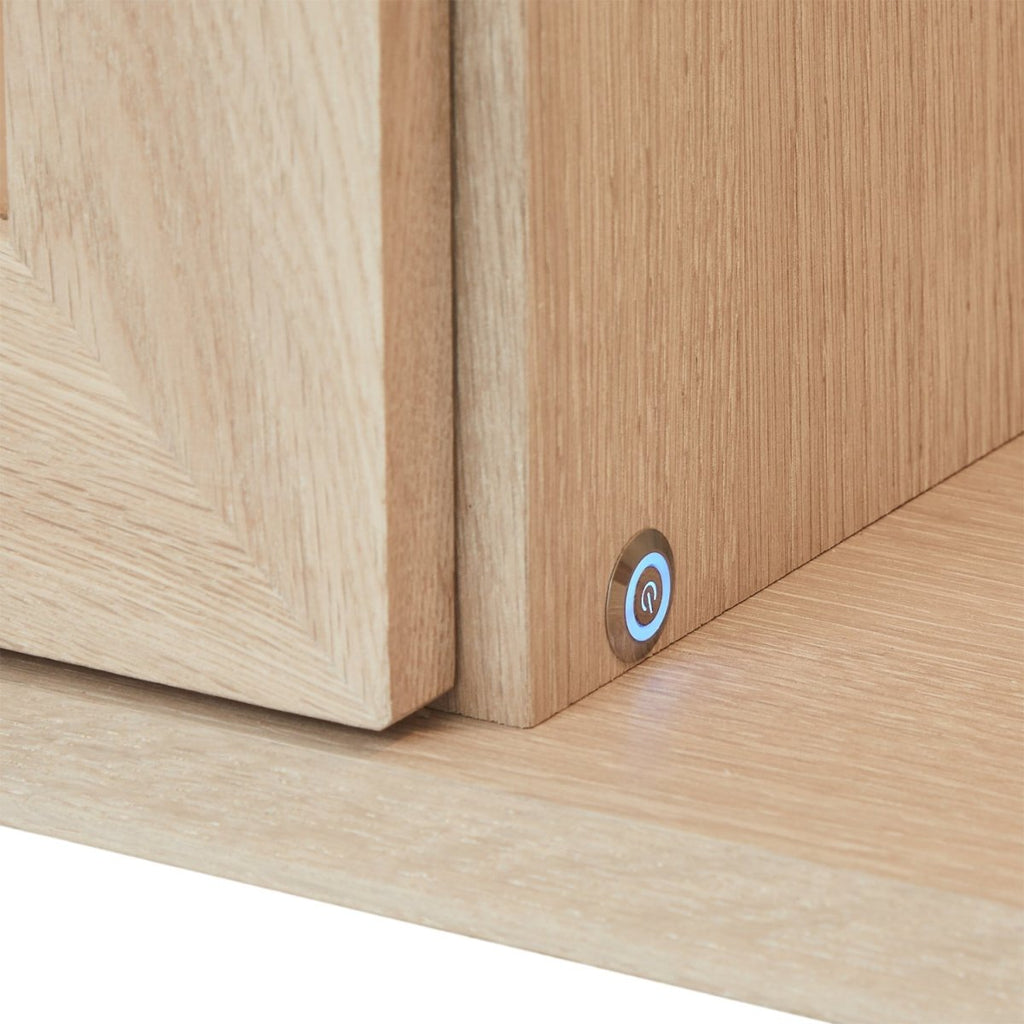 Porto Wandschrank mit LED-Beleuchtung - 212 cm breit - Eiche Weiß geöltes - FURNHOUSE