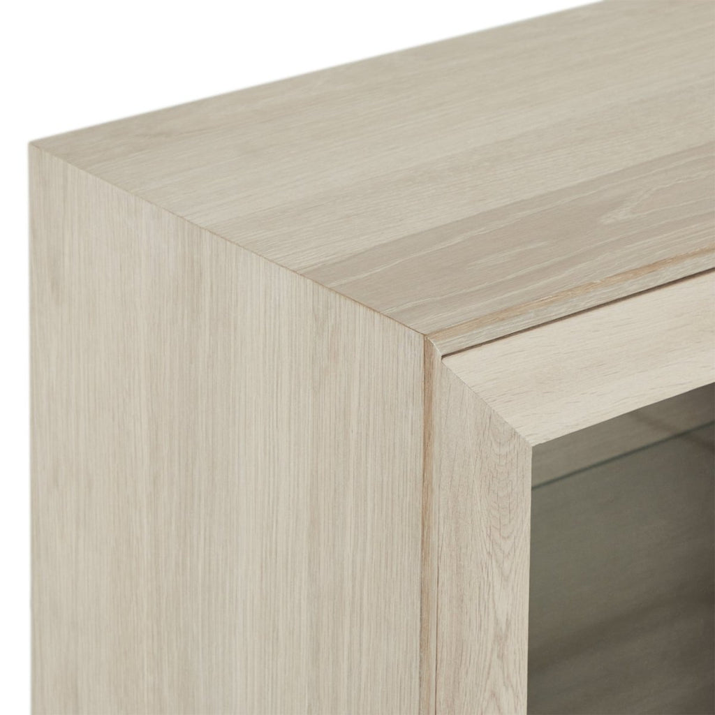 Porto Wandschrank mit LED-Beleuchtung - 212 cm breit - Eiche Weiß geöltes - FURNHOUSE