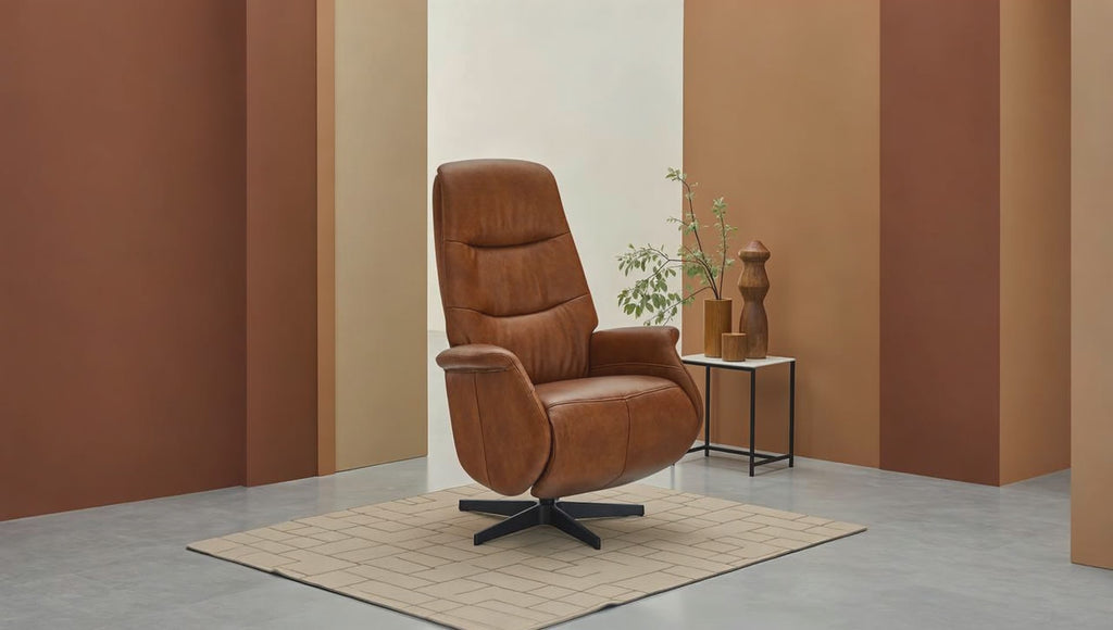 Delta Manueller Relaxsessel - Echtleder Cognac Braun