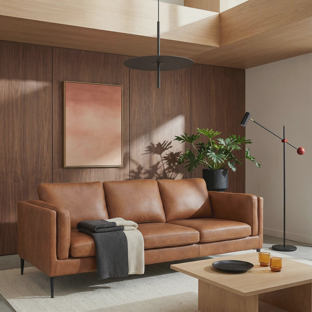 3-Sitzer Ledersofa - Echtleder Cognac Braun