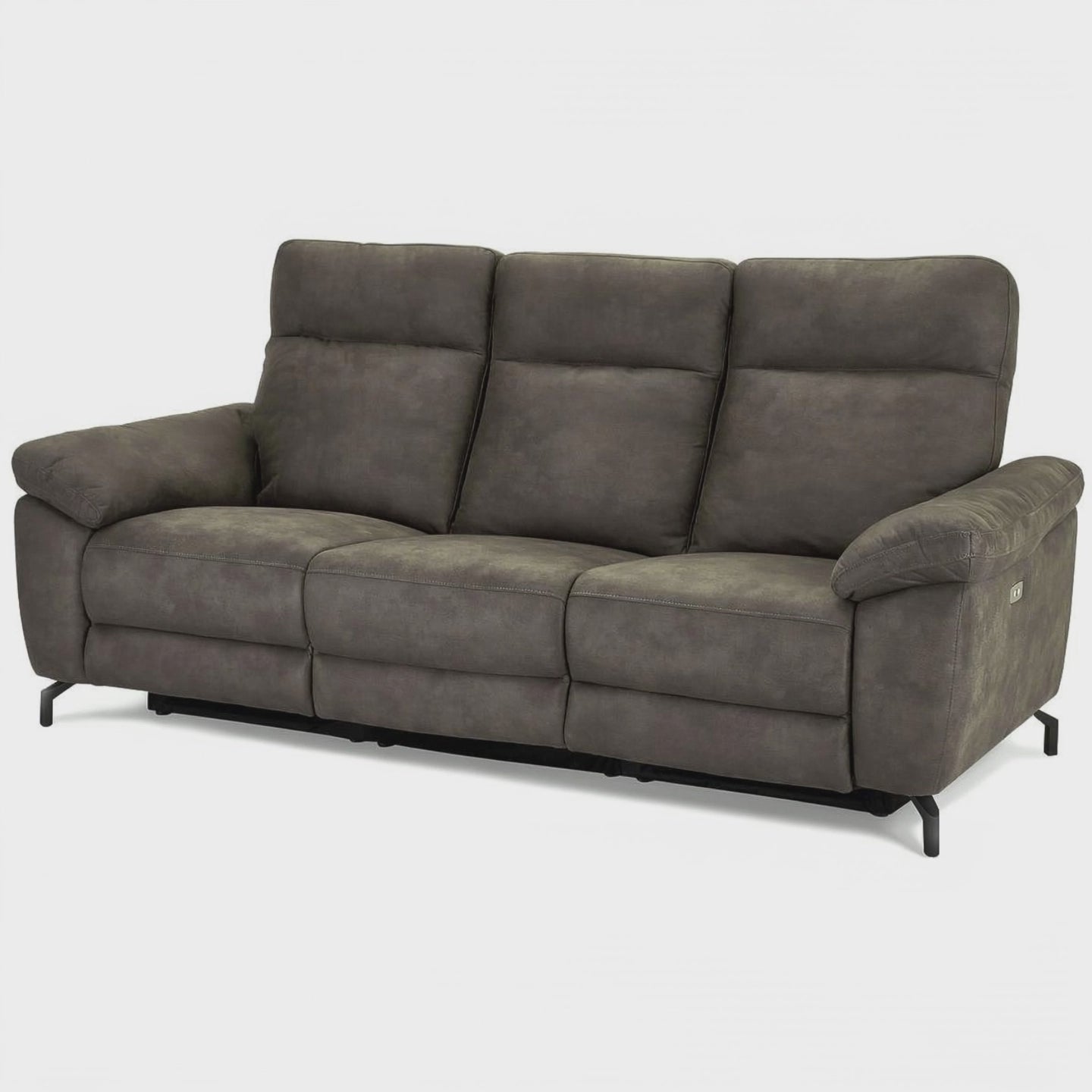 3-Sitzer Sofa - mit Elektrische Relaxfunktion, USB - Stoffbezug Taupe Grau
