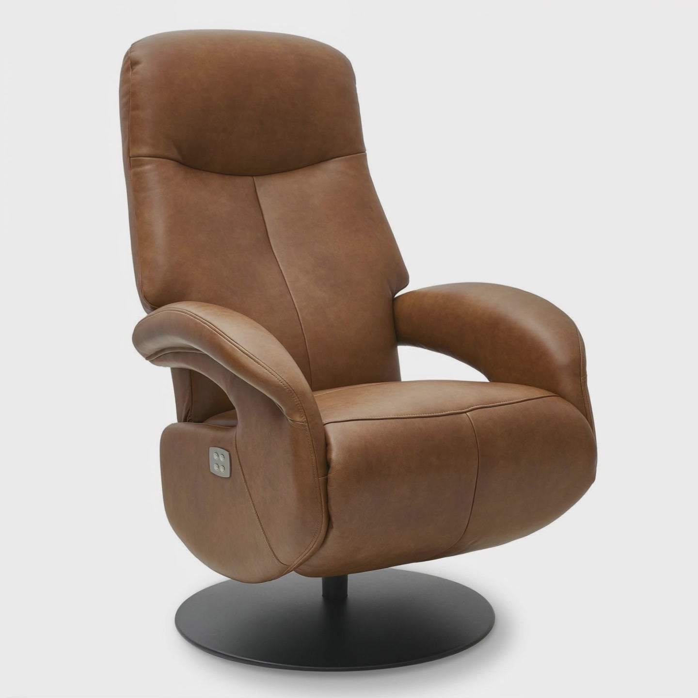 Elektrischer Relaxsessel - Echtleder Cognac Braun