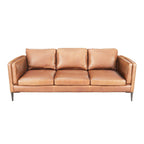 Valencia 3-Sitzer Ledersofa - Echtleder Cognac Braun