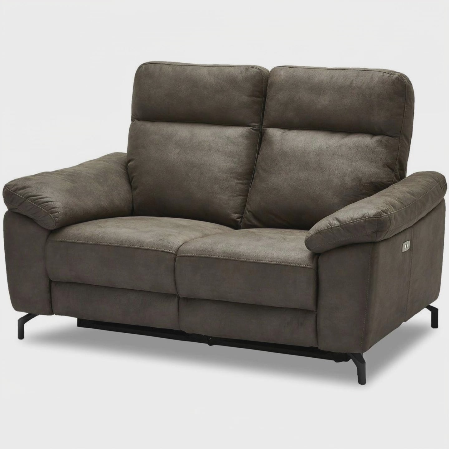 2-Sitzer Sofa - mit Elektrische Relaxfunktion, USB - Stoffbezug Taupe Grau