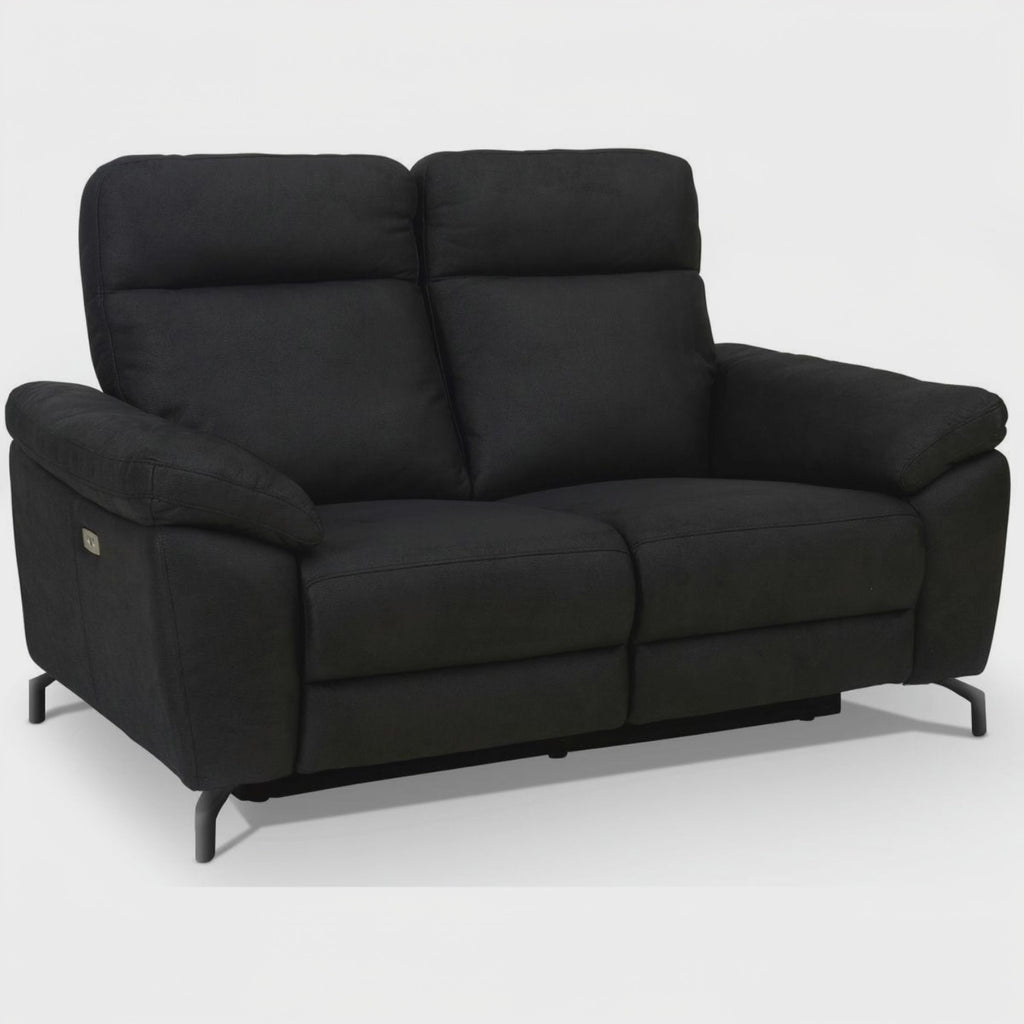 Elektrisches 2-Sitzer Relaxsofa Selesta – Stoff Schwarz mit USB