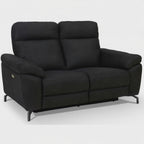 2-Sitzer Relaxsofa Selesta - Elektrisch mit USB, Stoff Schwarz
