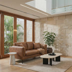 2-Sitzer Ledersofa - Echtleder Cognac Braun