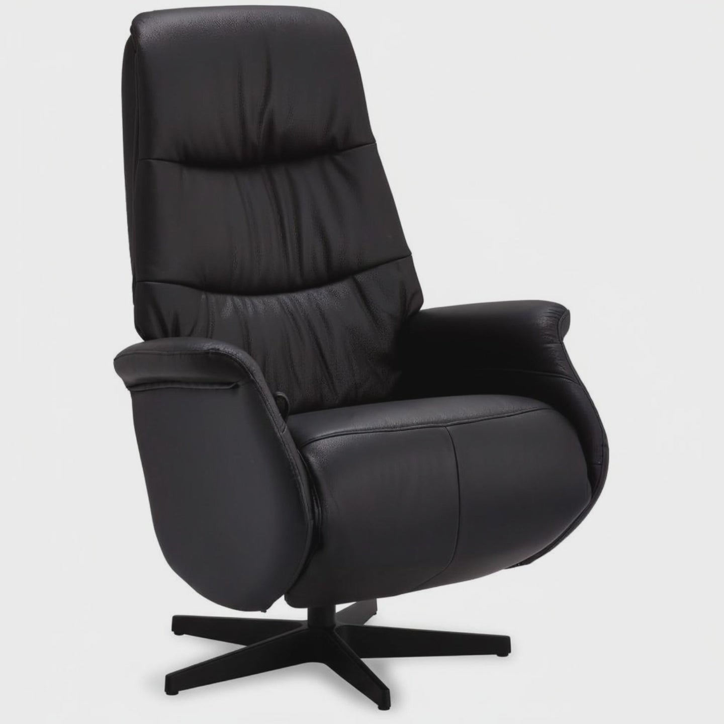 Manueller Relaxsessel - Echtleder/PVC Schwarz