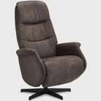 Manueller Relaxsessel Delta - Mikrofaser Taupe, drehbar
