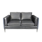 Valencia 2-Sitzer Ledersofa - Echtleder Schwarz