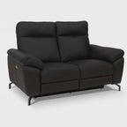 2-Sitzer Relaxsofa Selesta - Elektrisch mit USB, Echtleder & Kunstleder Schwarz