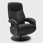 Elektrischer Relaxsessel Bull - Echtleder Schwarz, 2 Motoren