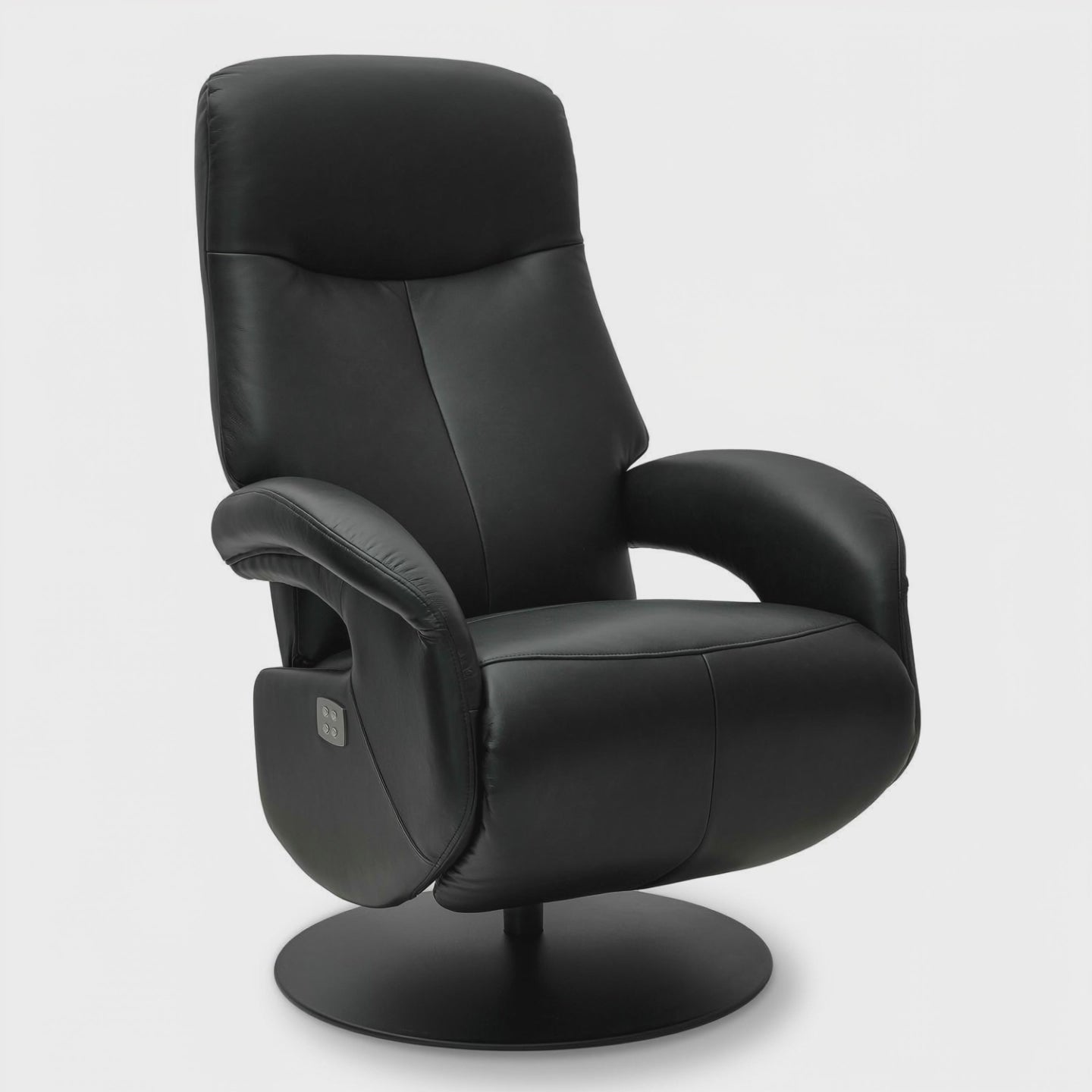 Elektrischer Relaxsessel - Echtleder Schwarz