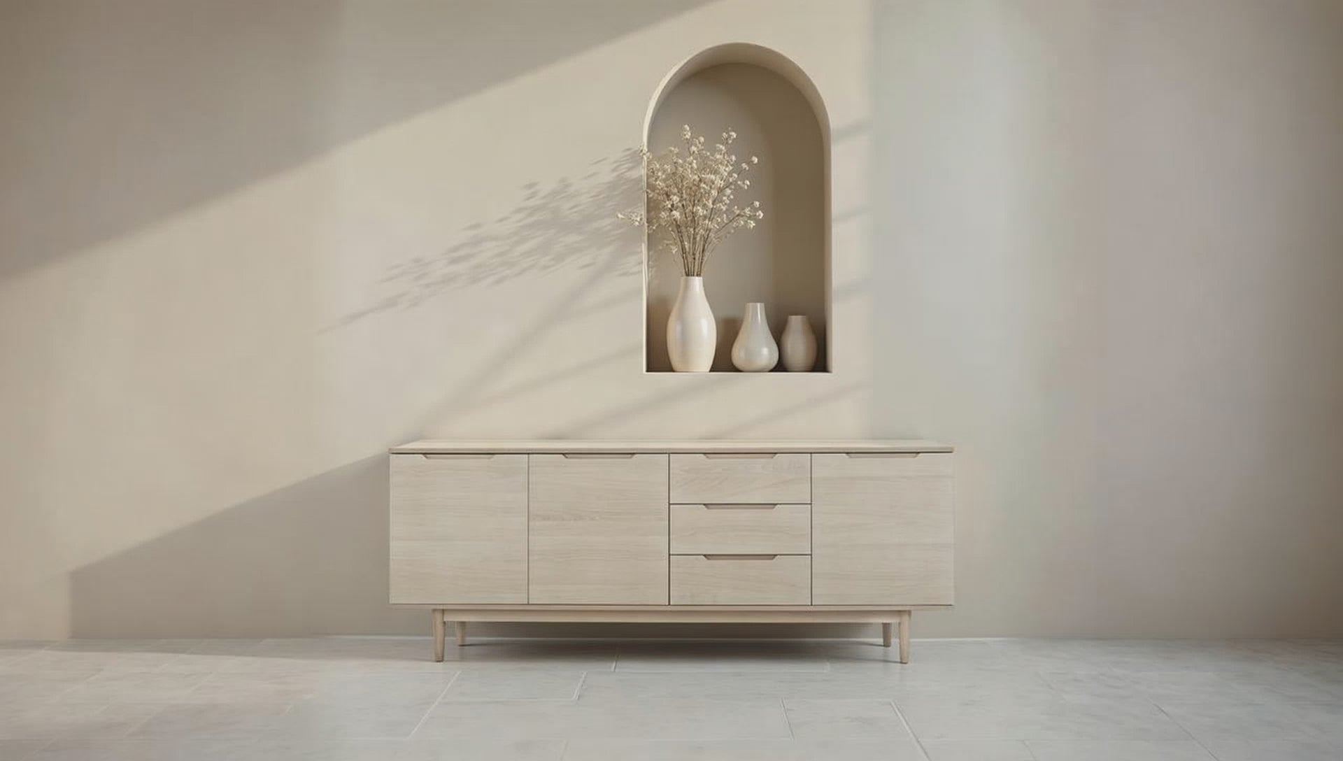 Kerteminde Sideboard mit 3 Türen - 213 cm breit - Eiche Weiß geöltes