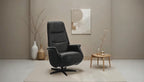 Delta Manueller Relaxsessel - Echtleder Schwarz