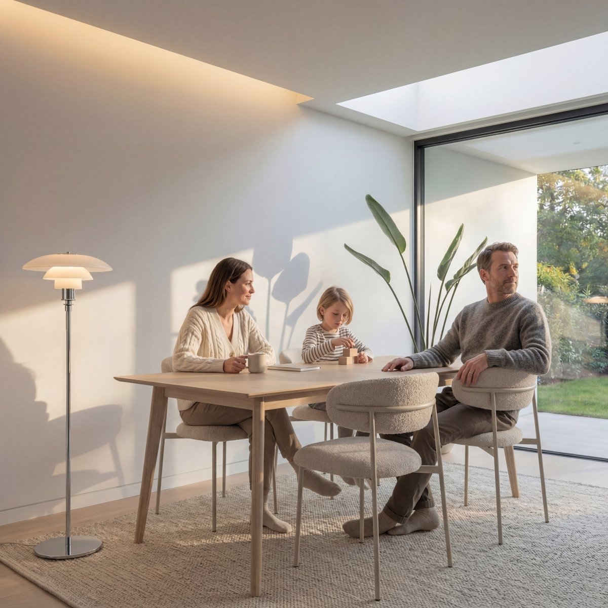 Rechteckiger Esstisch 170x95 cm - Ausziehbar bis 270 cm - Eiche bianco - FURNHOUSE
