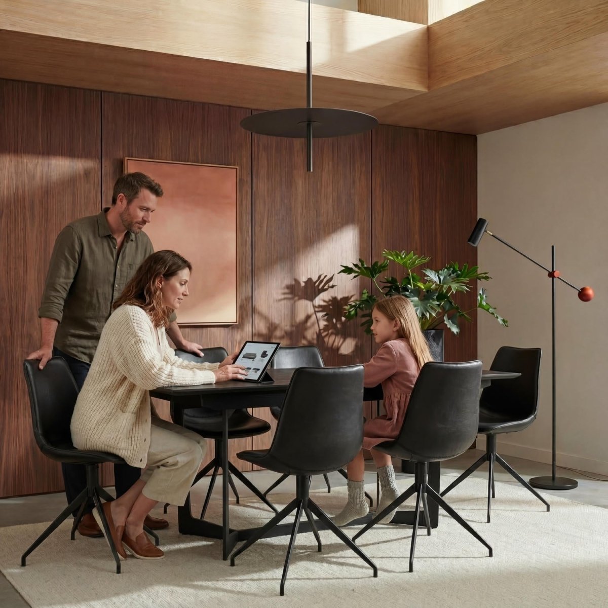 Rechteckiger Esstisch 200x100 cm - Ausziehbar bis 250 cm - Eiche Schwarz - FURNHOUSE