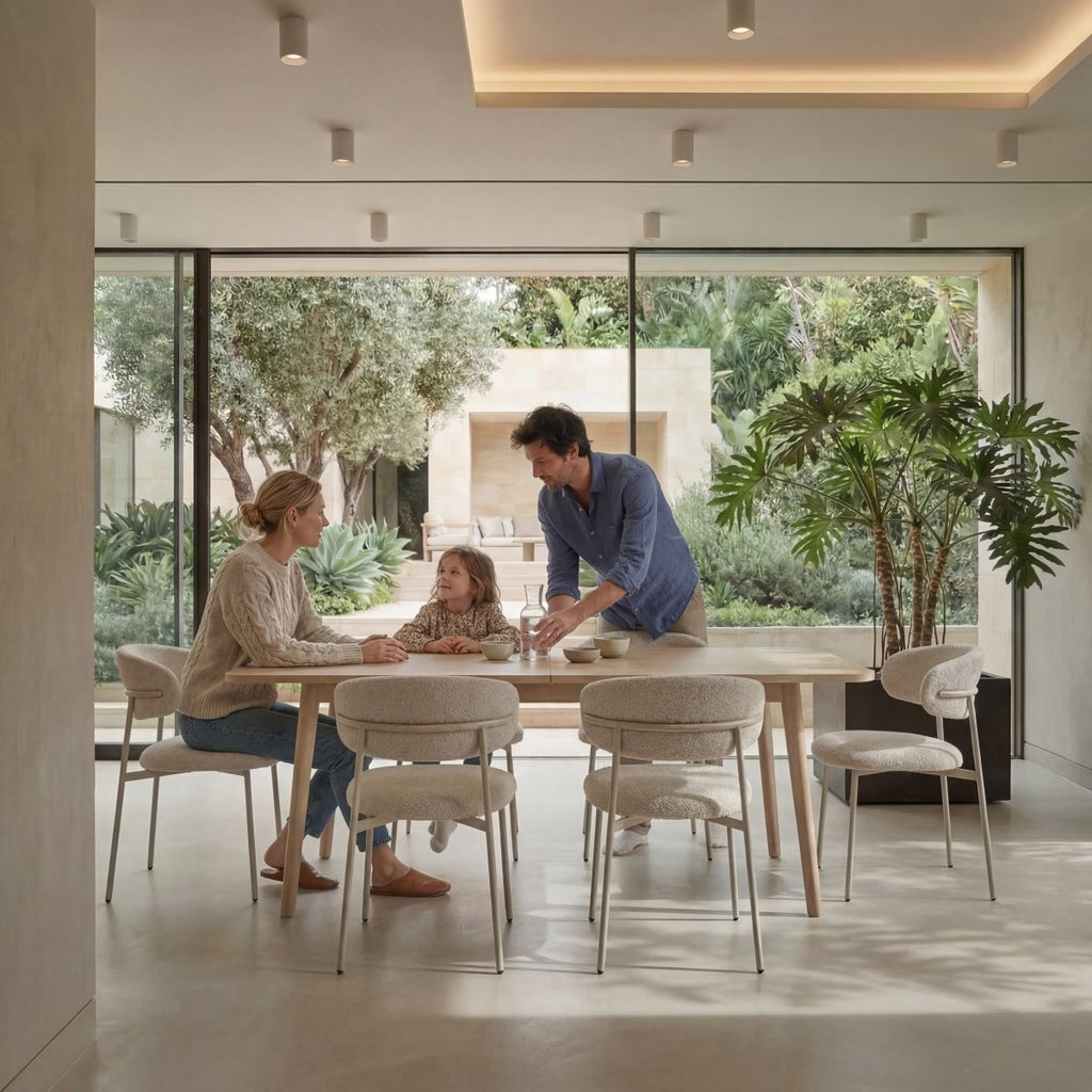 Esstisch 200x100 cm ausziehbar bis 300 cm – Eiche bianco Nyborg - FURNHOUSE
