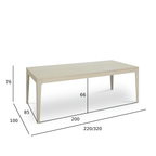 Rechteckiger Esstisch 220x100 cm - Ausziehbar bis 320 cm - Eiche Weiß geöltes - FURNHOUSE