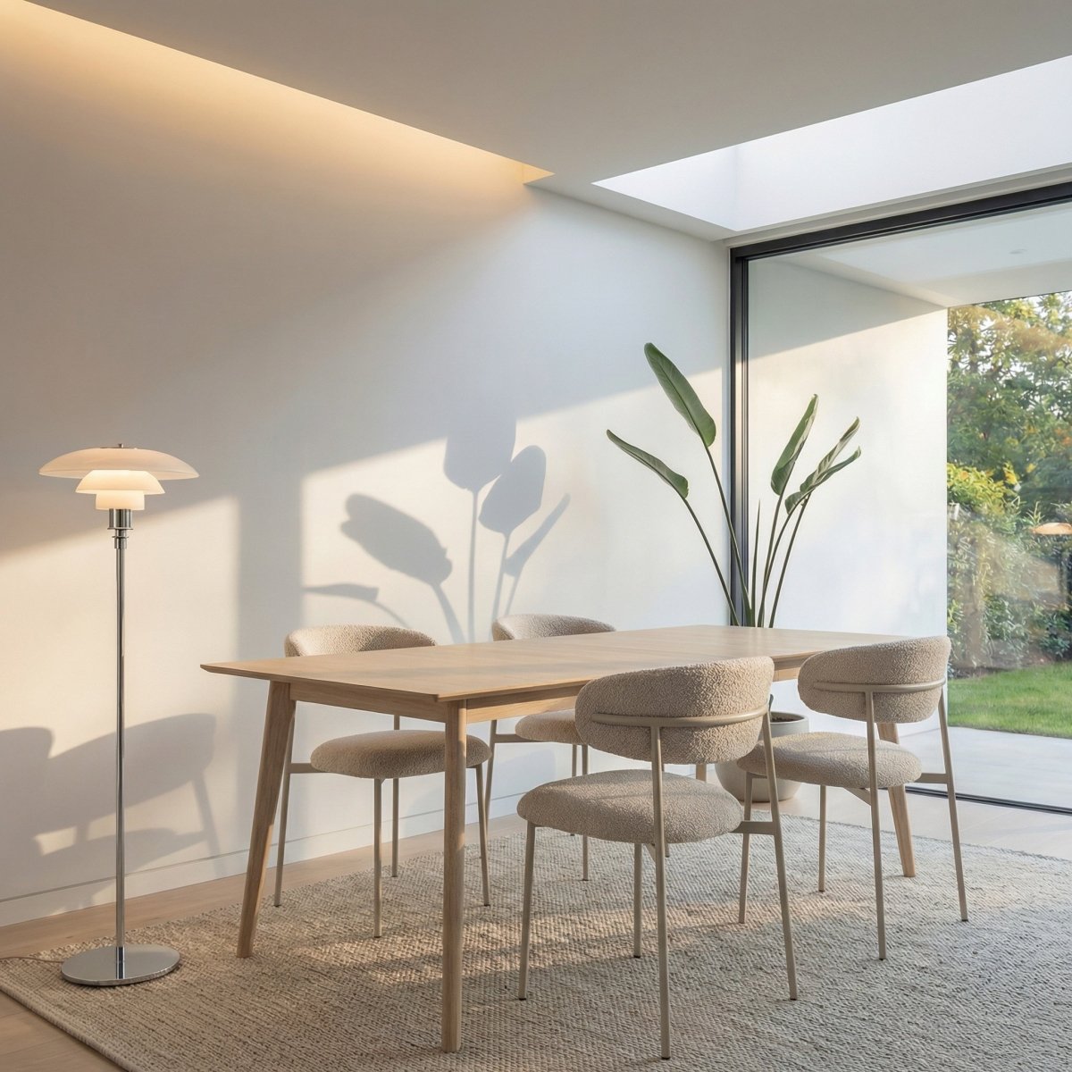 Ausziehbarer Esstisch Porto 220–320 cm Eiche bianco | ibbedesign - FURNHOUSE