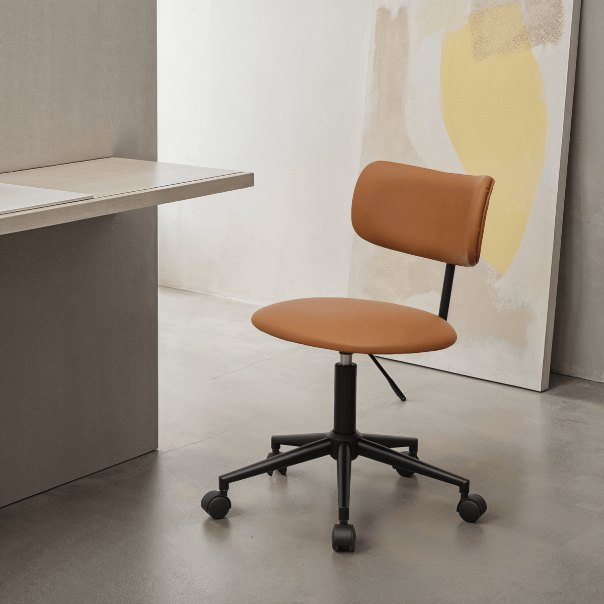 Roxy Bürostuhl - Kunstleder Hellbraun - FURNHOUSE