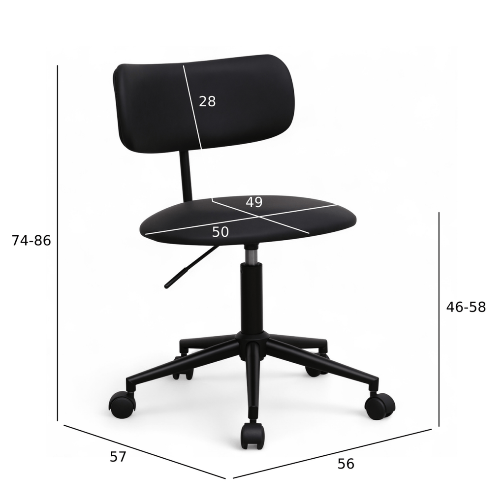 Roxy Bürostuhl - Kunstleder Schwarz - FURNHOUSE