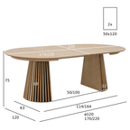 Runder Esstisch ø120 cm - Ausziehbar bis 220 cm - Eiche Natur - FURNHOUSE