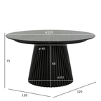 Runder Esstisch ø120 cm - Ausziehbar bis 220 cm - Eiche Schwarz - FURNHOUSE