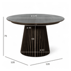 Runder Esstisch ø120 cm Svendborg - Ausziehbar bis 220 cm - Räuchereiche - FURNHOUSE